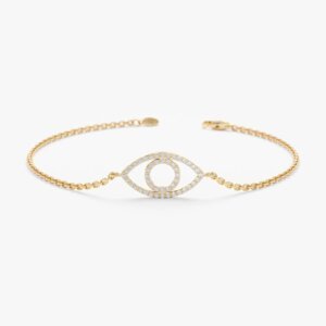 Protective Evil Eye Bracelet with Lab Grown Diamonds in Gold