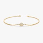 Celestial Saturn Design Lab Grown Diamond Gold Bracelet