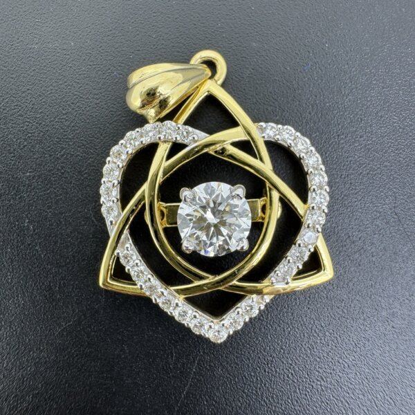 Lab Grown Diamond Heart & Star Pendant in 14K/18K Gold