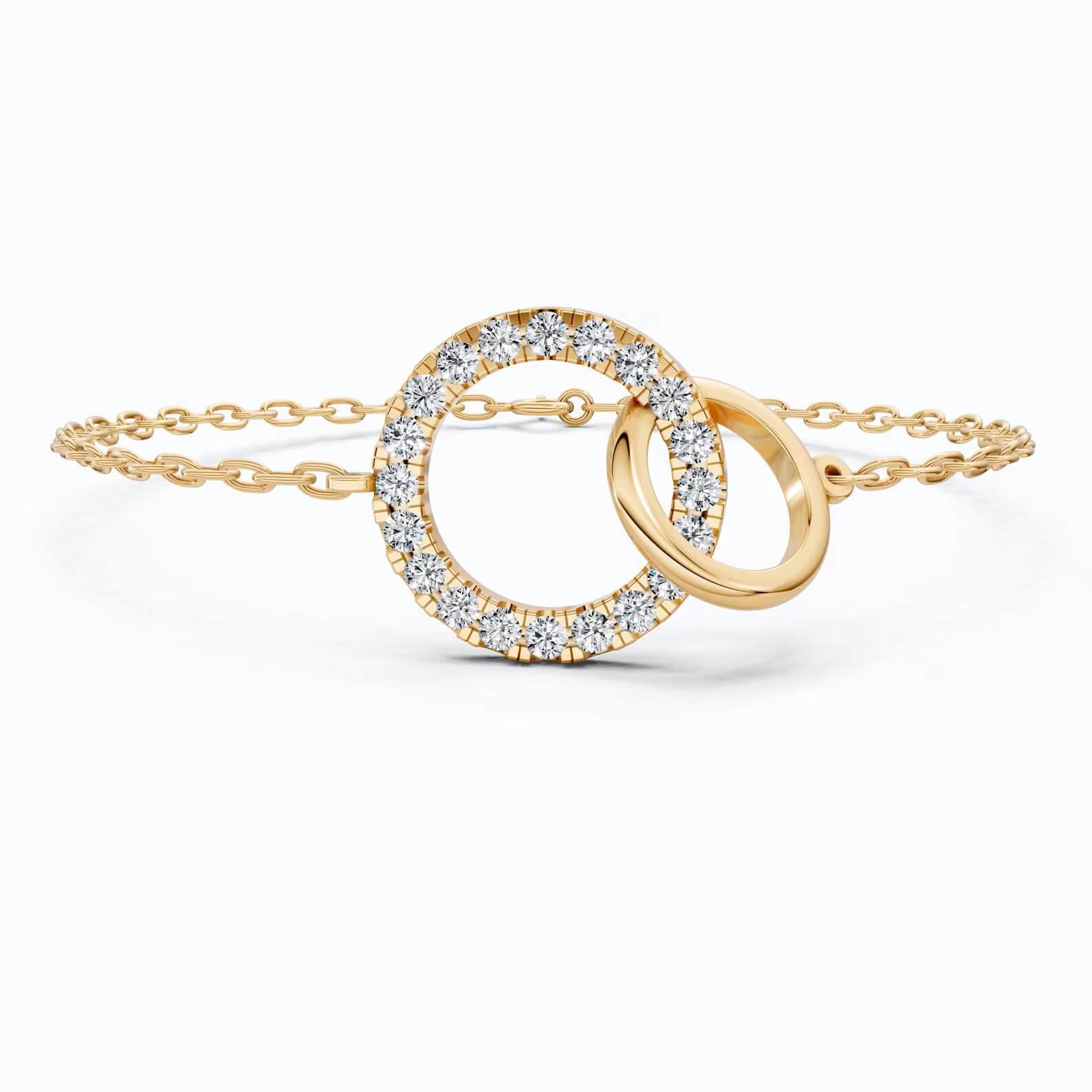 Interlocking Circle Lab Grown Diamond Bracelet in 14K/18K Gold