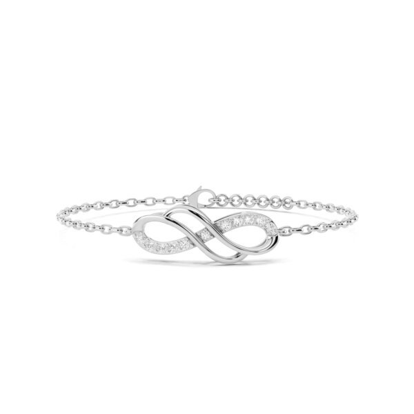 Double Infinity Lab Grown Diamond Bracelet in 14K Gold