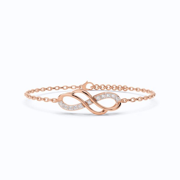 Double Infinity Lab Grown Diamond Bracelet in 14K Gold