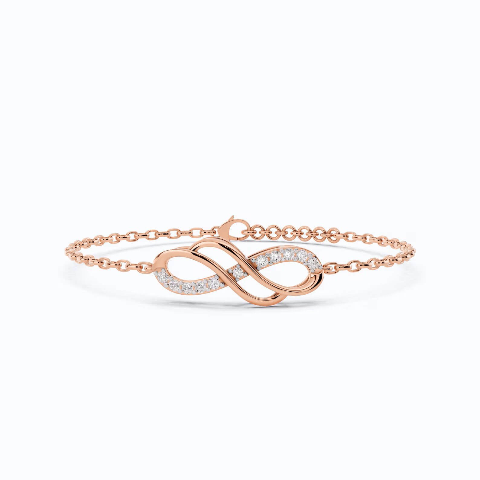 Double Infinity Lab Grown Diamond Bracelet in 14K Gold