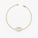 Protective Evil Eye Bracelet with Lab Grown Diamonds in Gold
