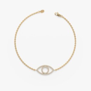 Protective Evil Eye Bracelet with Lab Grown Diamonds in Gold