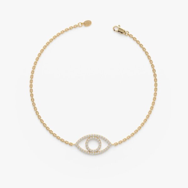 Protective Evil Eye Bracelet with Lab Grown Diamonds in Gold