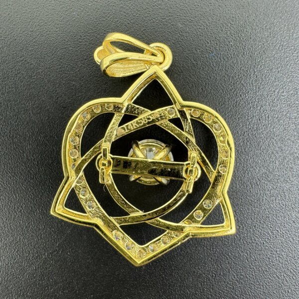 Lab Grown Diamond Heart & Star Pendant in 14K/18K Gold