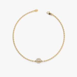 Celestial Saturn Design Lab Grown Diamond Gold Bracelet