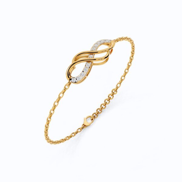 Double Infinity Lab Grown Diamond Bracelet in 14K Gold