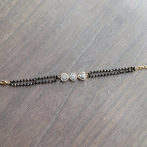 Triple Motif CVD Diamond Gold Mangalsutra Bracelet