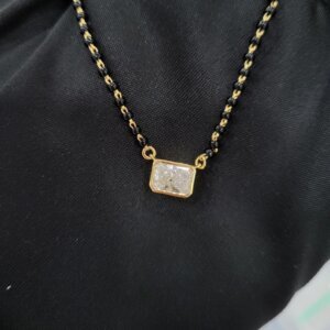 Radiant Solitaire CVD Diamond/ Lab Grown Diamond Mangalsutra