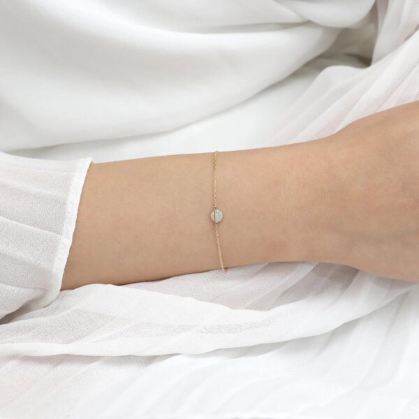 Celestial Saturn Design Lab Grown Diamond Gold Bracelet