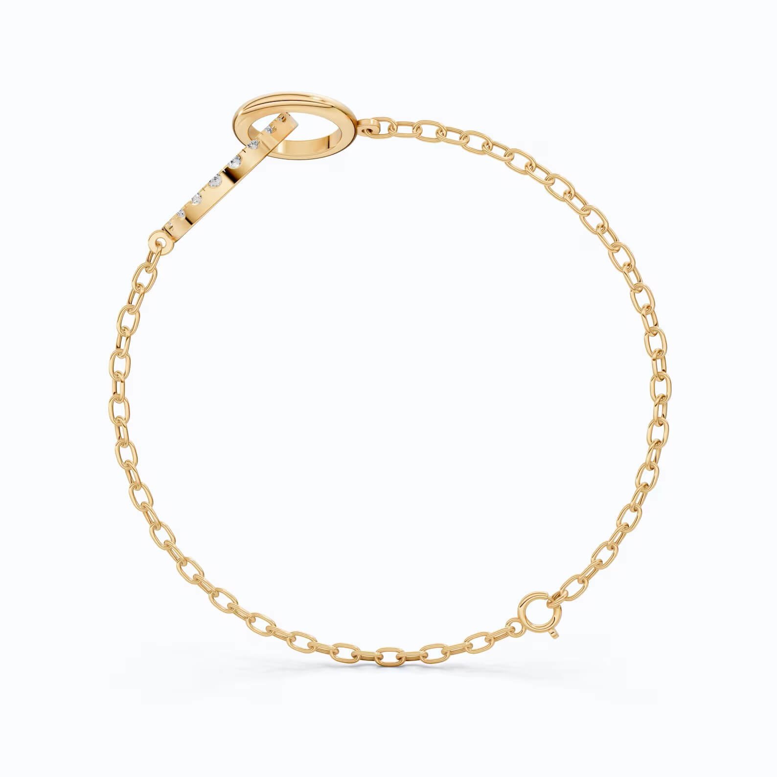 Interlocking Circle Lab Grown Diamond Bracelet in 14K/18K Gold