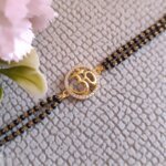 Om Symbol CVD Diamond Gold Mangalsutra Bracelet