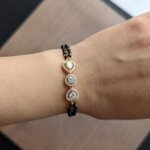 Triple Motif CVD Diamond Gold Mangalsutra Bracelet