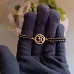 Om Symbol CVD Diamond Gold Mangalsutra Bracelet