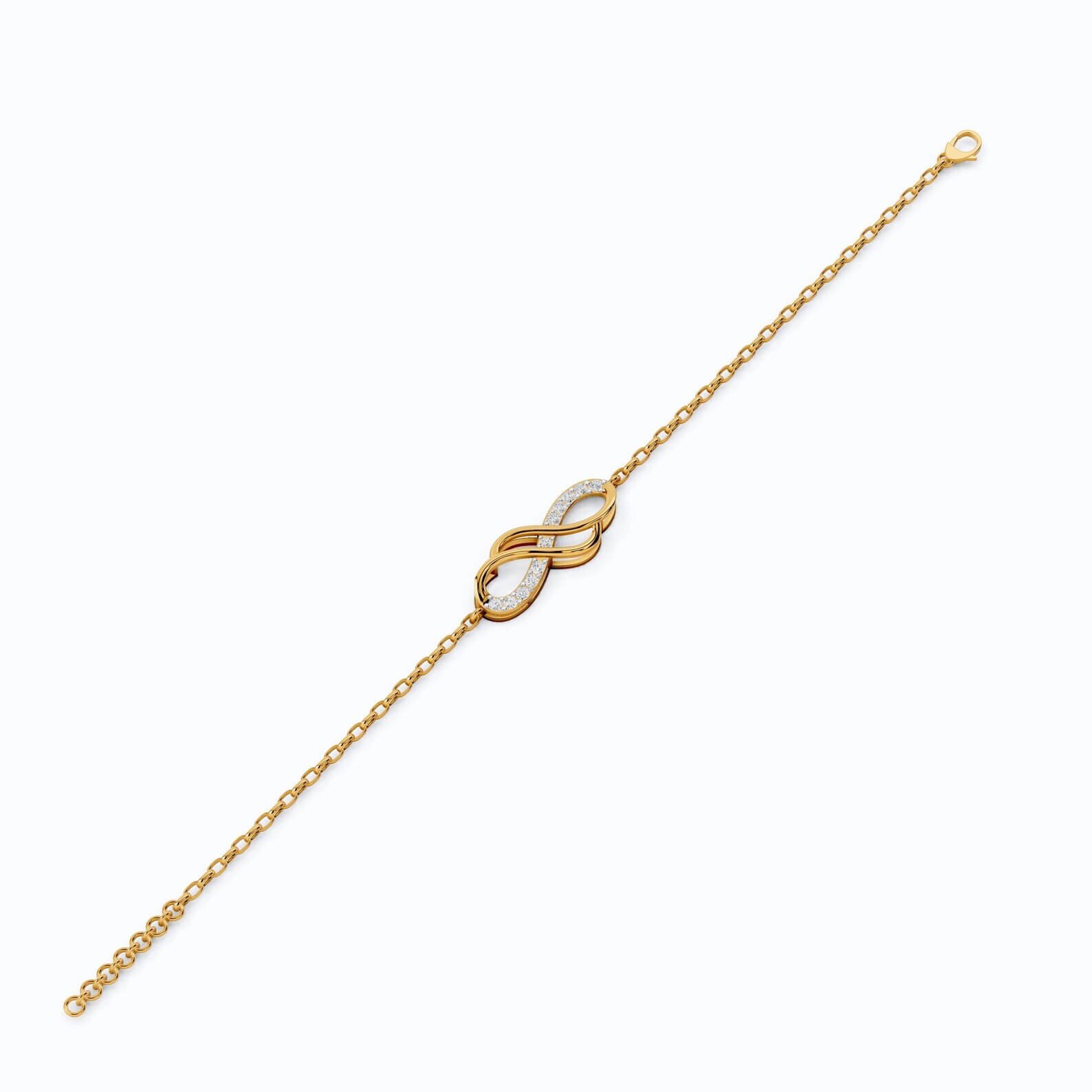 Double Infinity Lab Grown Diamond Bracelet in 14K Gold