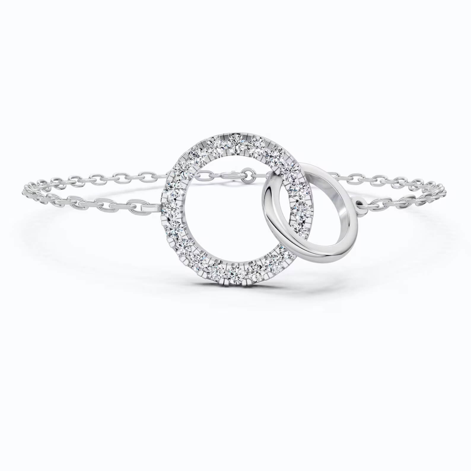 Interlocking Circle Lab Grown Diamond Bracelet in 14K/18K Gold