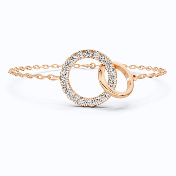 Interlocking Circle Lab Grown Diamond Bracelet in 14K/18K Gold