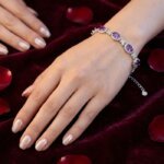 Natural Amethyst Gemstone Bracelet Purple Crystal Beaded Bracelet for Calm, Protection and Healing Energy