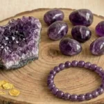 Amethyst Combo Set featuring raw amethyst stones, polished tumbles, and an amethyst bracelet in one collection.