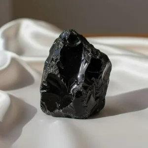 Black Obsidian Crystal featuring a deep black natural stone with a smooth and glossy surface.