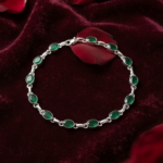 Natural Green Onyx Gemstone Bracelet Deep Green Crystal Bracelet for Strength, Confidence and Emotional Balance