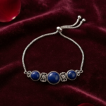 Natural Lapis Lazuli Gemstone Bracelet Deep Blue Crystal Bracelet for Wisdom, Intuition and Confidence