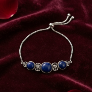 Natural Lapis Lazuli Gemstone Bracelet Deep Blue Crystal Bracelet for Wisdom, Intuition and Confidence