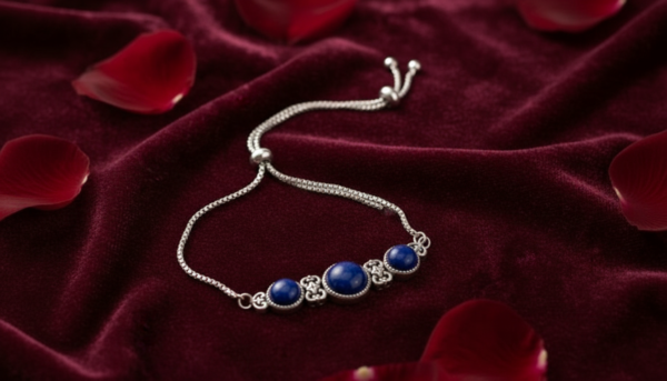 Natural Lapis Lazuli Gemstone Bracelet Deep Blue Crystal Bracelet for Wisdom, Intuition and Confidence