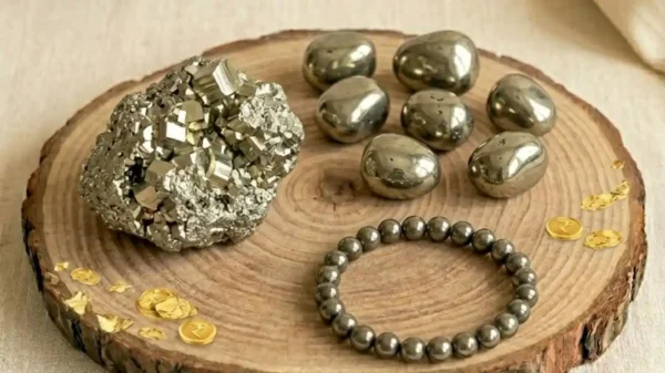 Pyrite Combo Set featuring natural pyrite crystal pieces in a coordinated set for energy, protection, and prosperity.