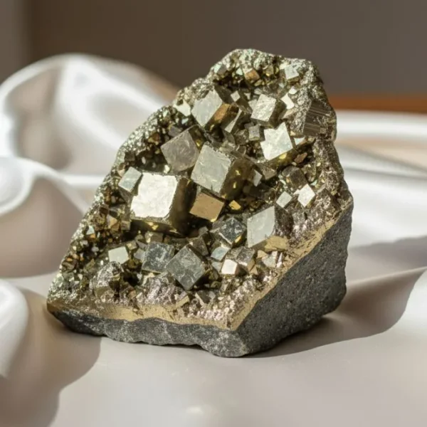 Pyrite Crystal featuring a natural metallic gold-toned stone with a raw, textured surface.
