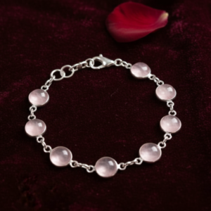 Natural Rose Quartz Gemstone Bracelet Pink Crystal Bracelet for Love, Healing and Emotional Balance