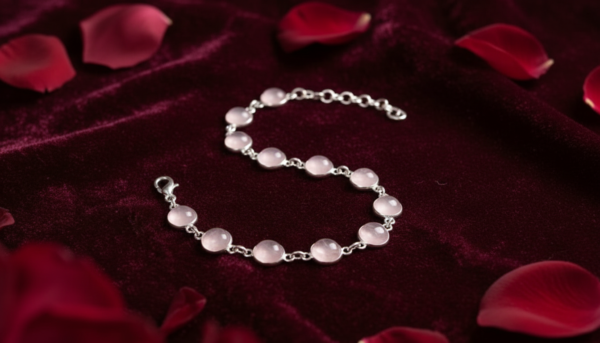 Natural Rose Quartz Gemstone Bracelet Pink Crystal Bracelet for Love, Healing and Emotional Balance