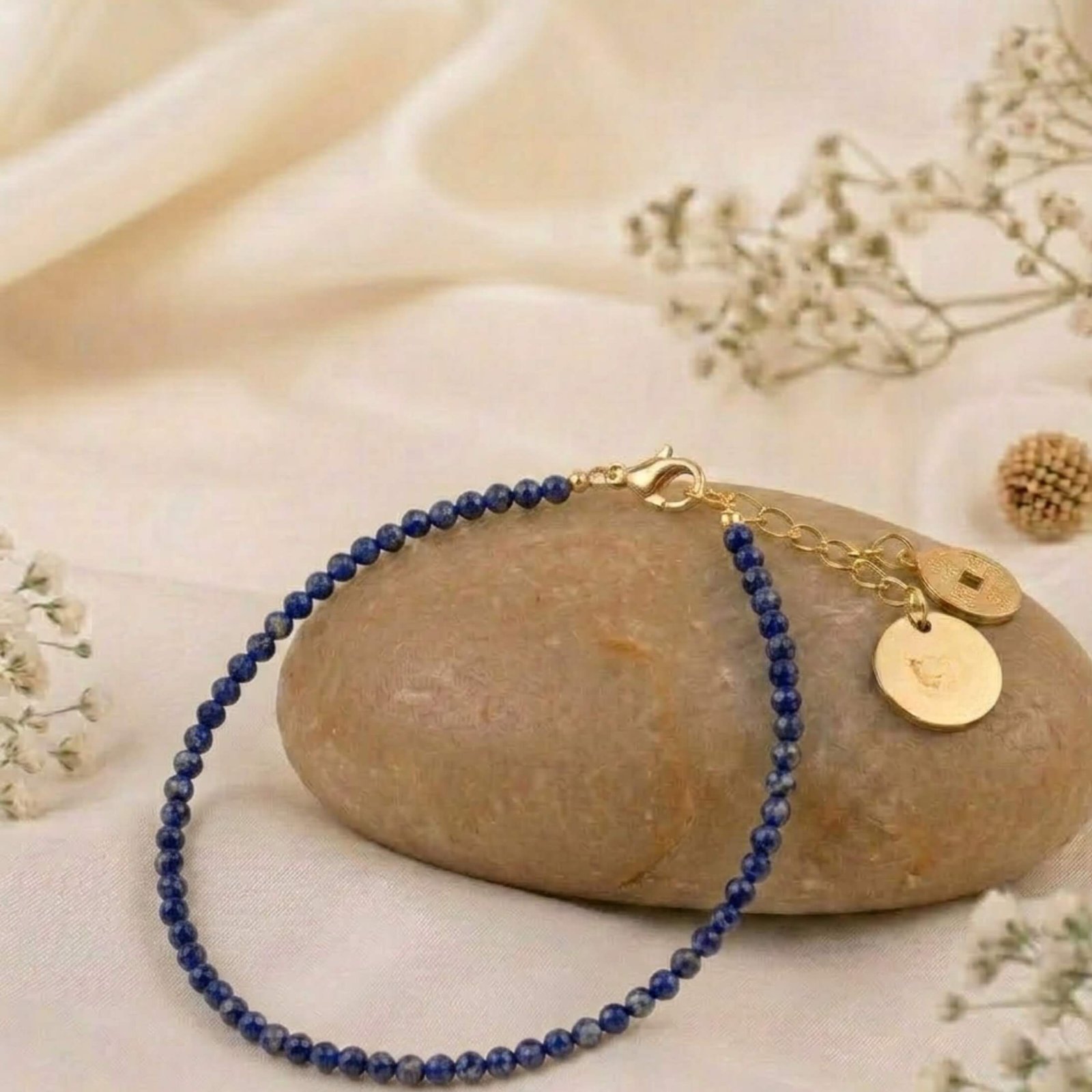 Lapis Lazuli Anklet for Wisdom and Confidence Lapis Lazuli Anklet for wisdom, communication, and confidence