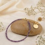 Amethyst Anklet for calmness, protection, and spiritual growth