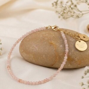 Rose Quartz Anklet for love, emotional healing, and positive energy