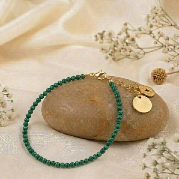 Malachite Anklet for transformation, protection, and positive energy
