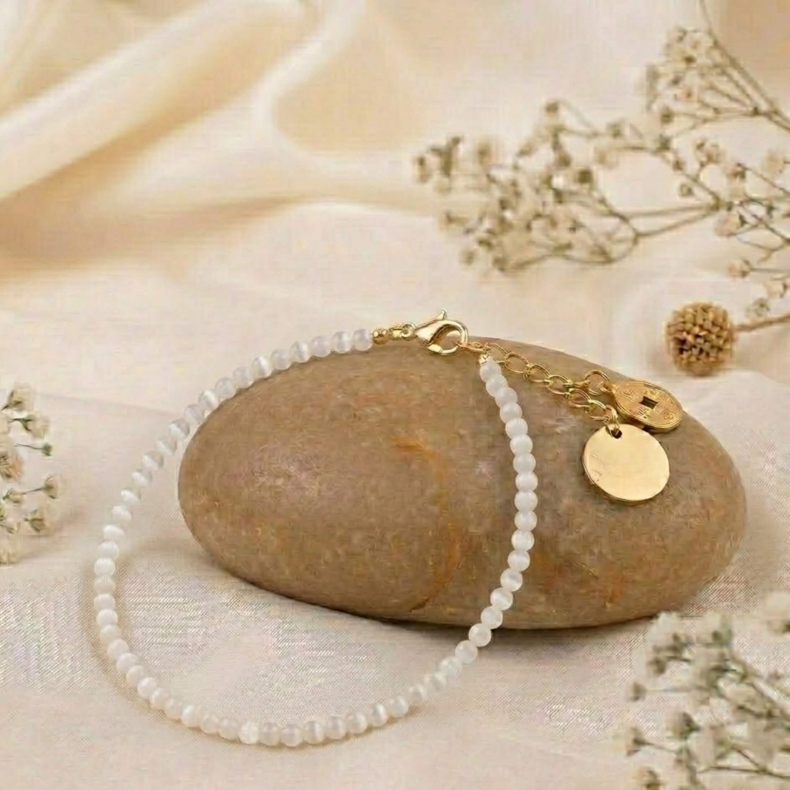 Moonstone Anklet for intuition, emotional balance, and positive energy