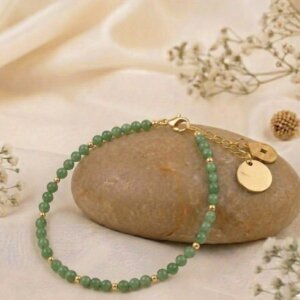 Green Jade Anklet for luck, prosperity, and harmony