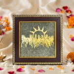 7 horses pyrite frame for wealth success vastu decor