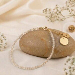 Clear Quartz Anklet for clarity, healing, and positive energy