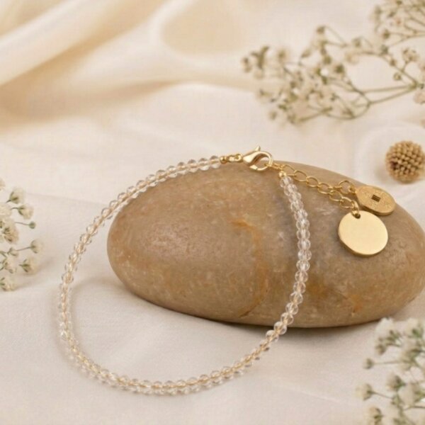 Clear Quartz Anklet for clarity, healing, and positive energy