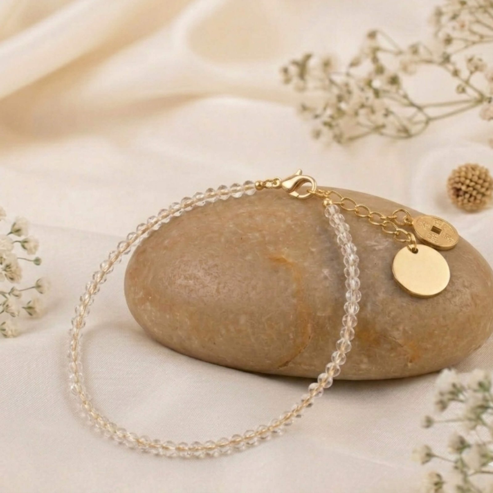 Clear Quartz Anklet for Clarity and Healing Clear Quartz Anklet for clarity, healing, and positive energy