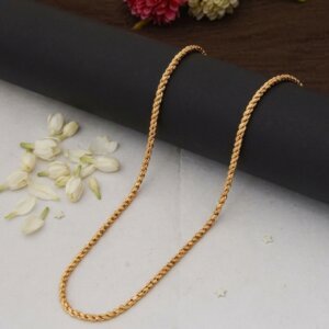 Rope gold chain with twisted design for men and women