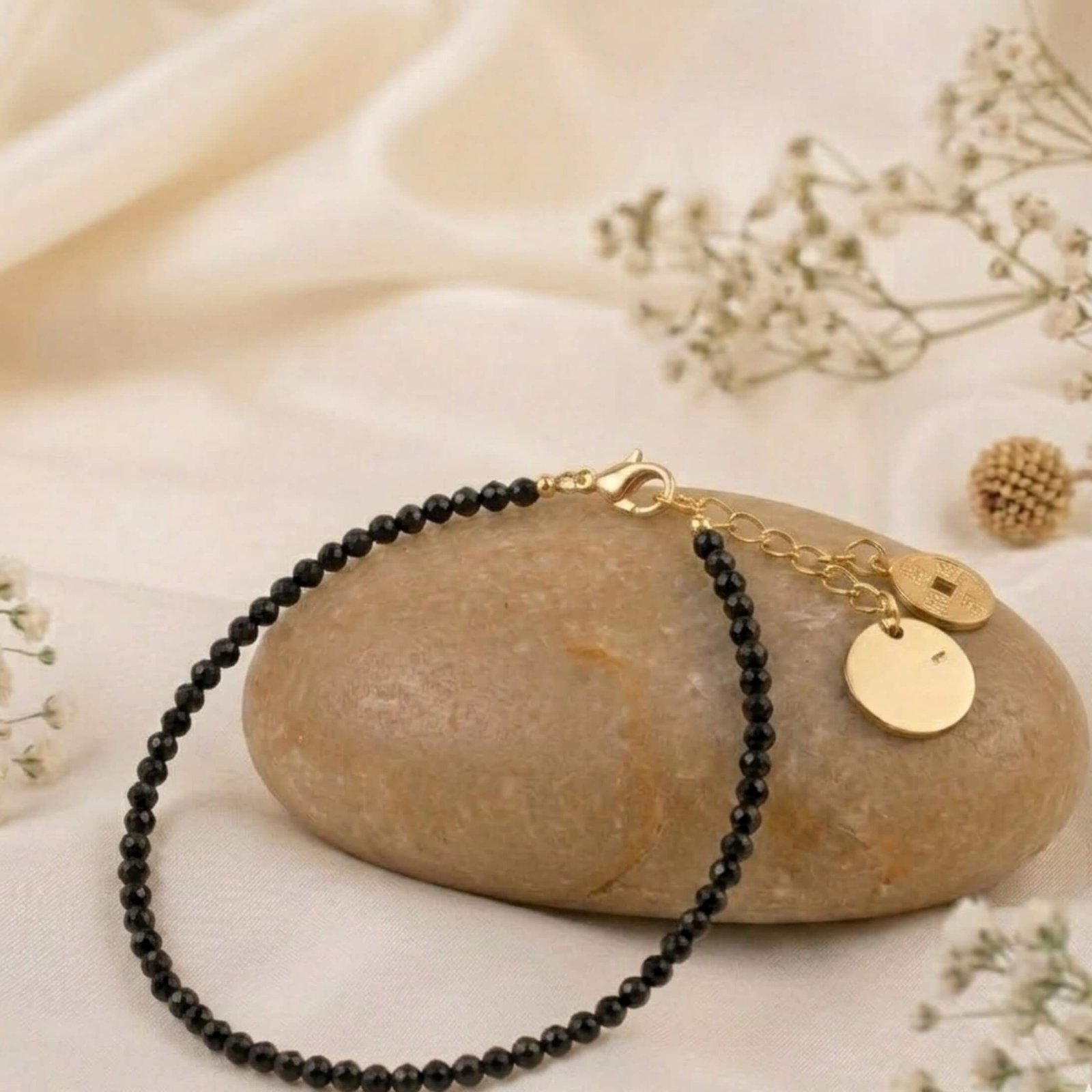 Black Tourmaline Anklet for Protection and Grounding Black Tourmaline Anklet for protection, grounding, and positive energy