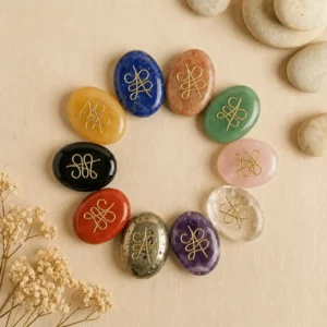 Zibu Coin featuring engraved sacred Zibu symbols on a polished crystal surface.