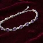 Natural Amethyst Gemstone Bracelet Purple Crystal Beaded Bracelet for Calm, Protection and Healing Energy