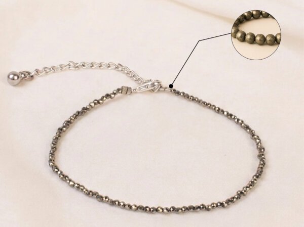Raw Pyrite Anklet for wealth, confidence, and financial success