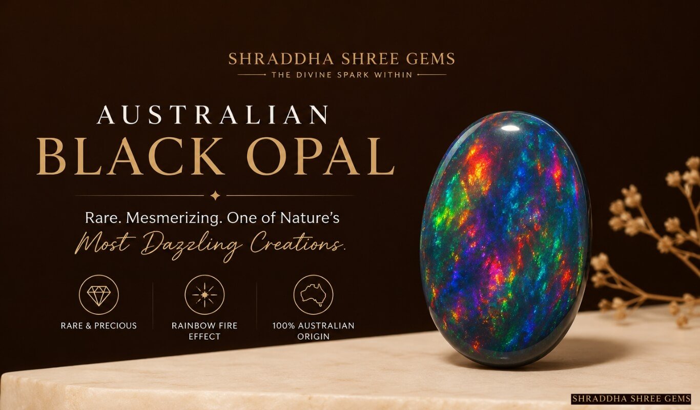 Rare Australian Black Opal with Rainbow Fire Effect
